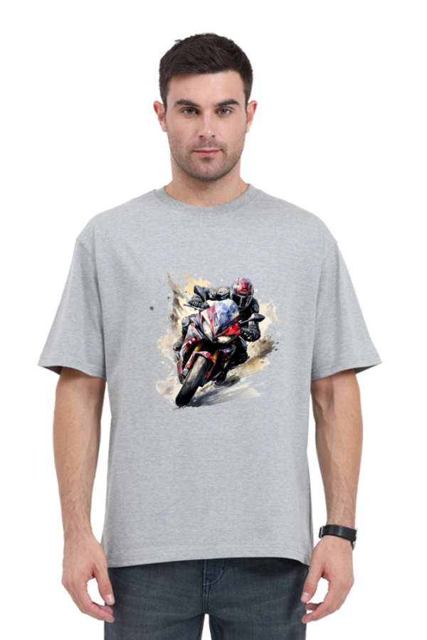 Men's Black T-Shirt with Dynamic Motorcycle Graphic - Image 9