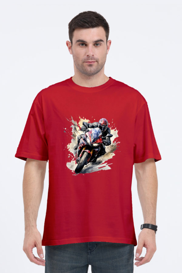 Men's Black T-Shirt with Dynamic Motorcycle Graphic - Image 7