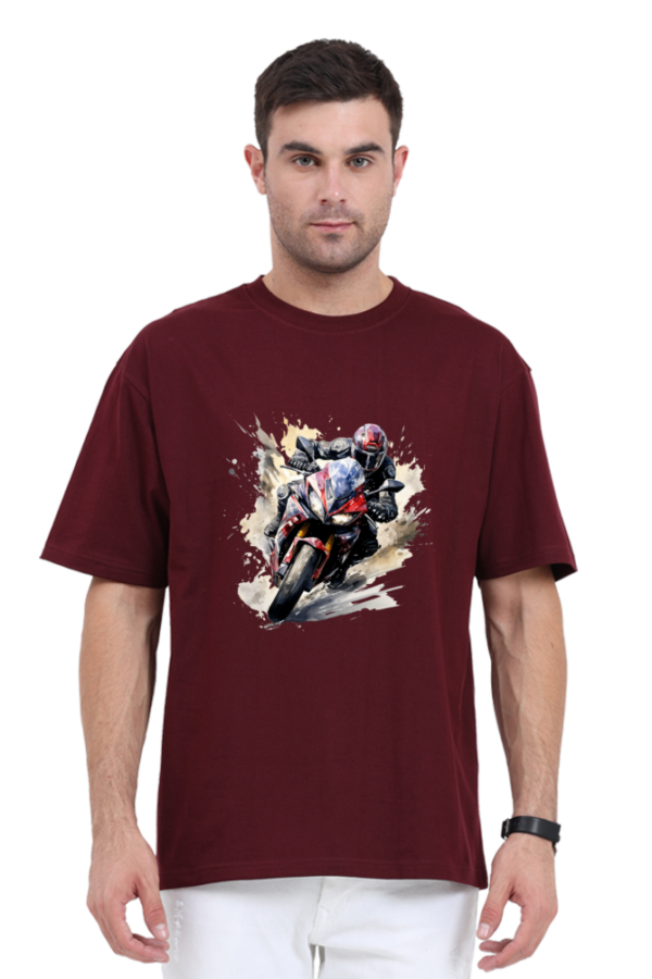 Men's Black T-Shirt with Dynamic Motorcycle Graphic - Image 6